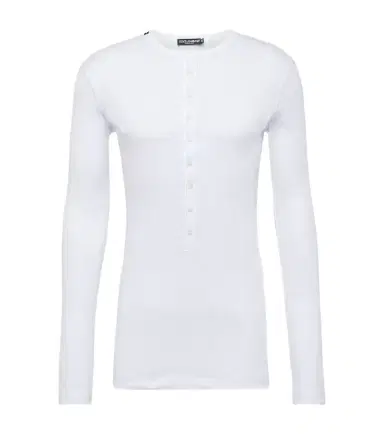 Dolce & Gabbana Re-Edition cotton jersey Henley shirt | Thumbnail 1