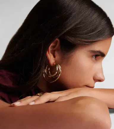 Jennifer Fisher Triple Baby 10kt gold-plated hoop earrings | Thumbnail 3