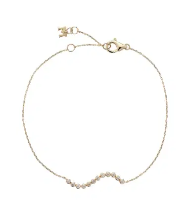 Mateo 14kt gold wave bracelet with diamonds | Thumbnail 1