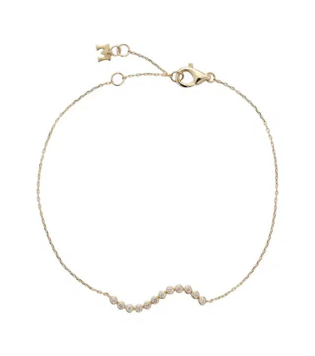 Mateo 14kt gold wave bracelet with diamonds