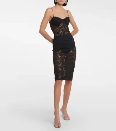 Oseree Oséree O-Lover floral lace midi dress | Thumbnail 5