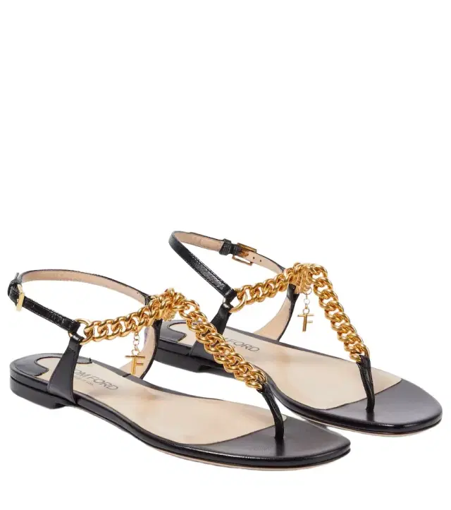 Tom Ford Zenith embellished leather thong sandals