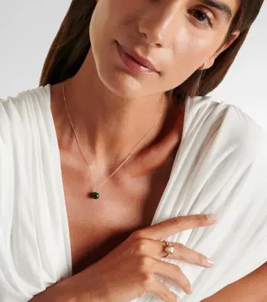 Mateo 14kt gold dot necklace with malachite and diamond | Thumbnail 5 Mateo 14kt gold dot necklace with malachite and diamond | Thumbnail 5