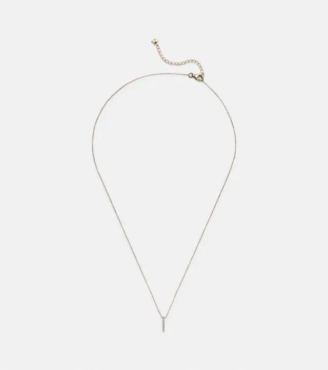 Mateo 14kt gold La Barre necklace with diamonds