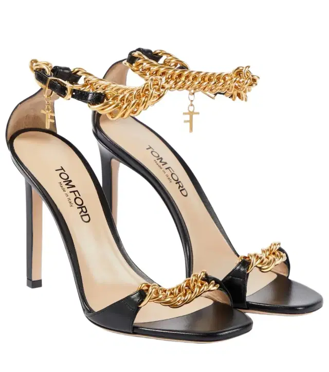 Tom Ford Zenith 105 chain-detail leather sandals