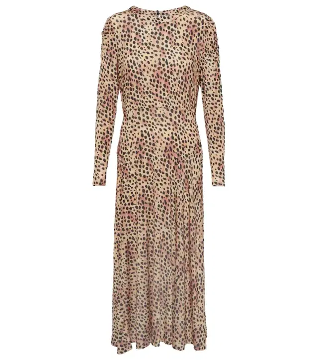 Rixo Cerise leopard-print midi dress