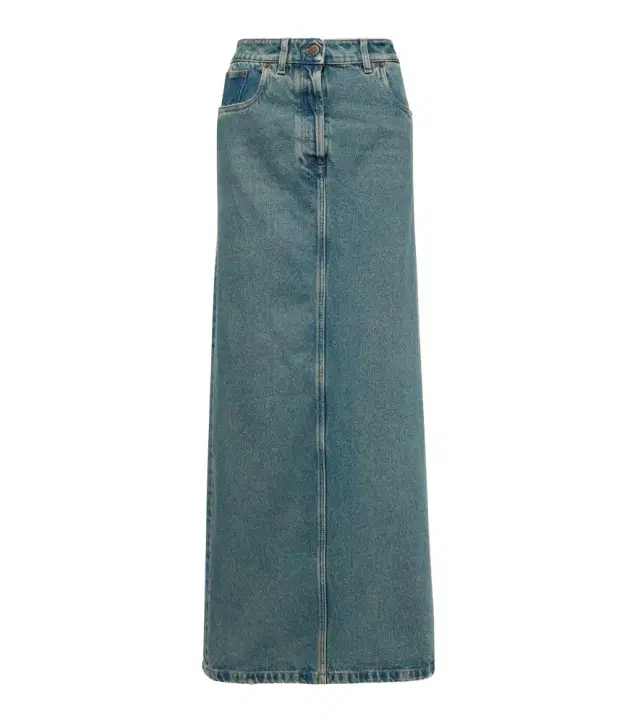 Denim maxi skirt