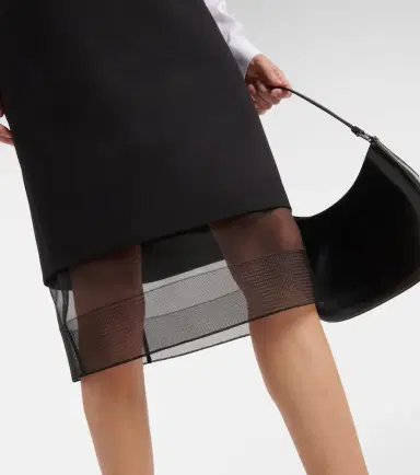 Prada Crinoline and virgin wool midi skirt | Thumbnail 4 Prada Crinoline and virgin wool midi skirt | Thumbnail 4