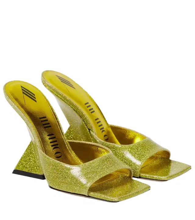 The Attico Cheope glitter mules
