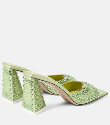 The Attico Mini Devon embellished satin mules | Thumbnail 2