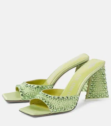The Attico Mini Devon embellished satin mules | Thumbnail 3