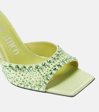 The Attico Mini Devon embellished satin mules | Thumbnail 4