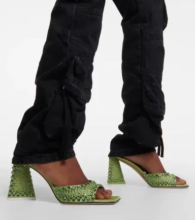The Attico Mini Devon embellished satin mules | Thumbnail 6