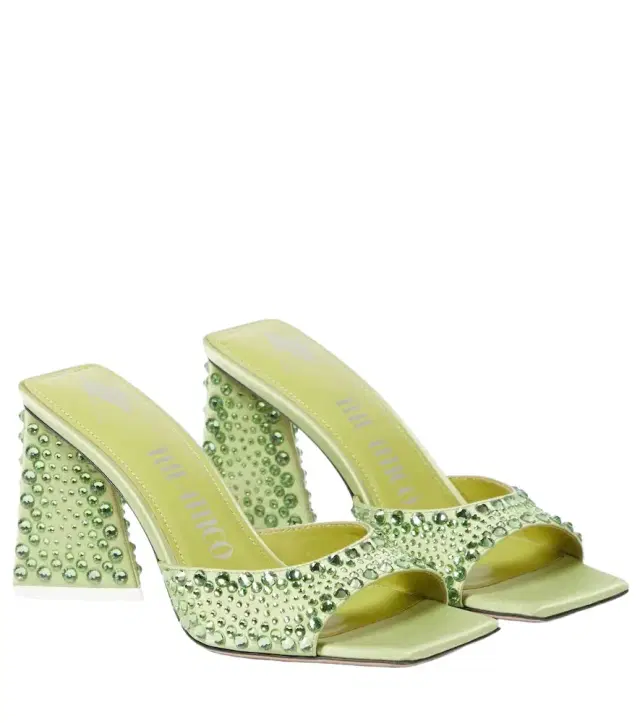 The Attico Mini Devon embellished satin mules