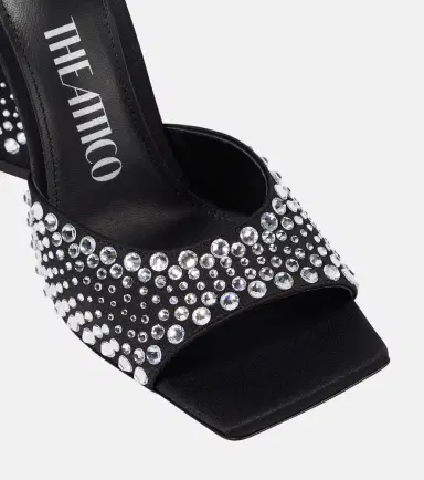 The Attico Devon embellished satin mules | Thumbnail 5