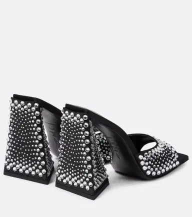 The Attico Devon embellished satin mules | Thumbnail 6