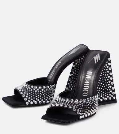 The Attico Devon embellished satin mules | Thumbnail 7