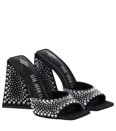 The Attico Devon embellished satin mules | Thumbnail 1