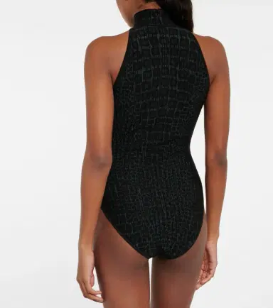 Alaïa Alaïa Croc-effect halterneck bodysuit | Thumbnail 2