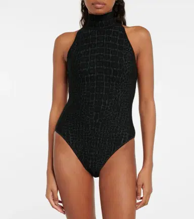 Alaïa Alaïa Croc-effect halterneck bodysuit | Thumbnail 4