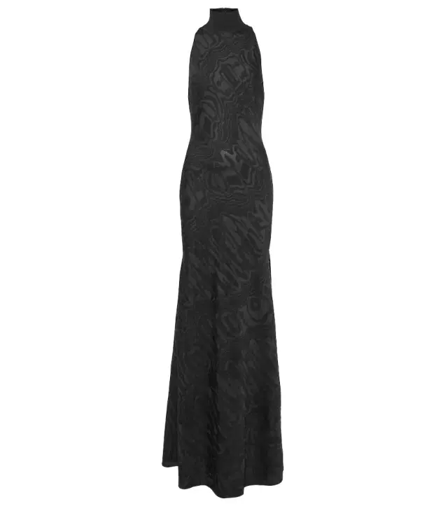 Alaïa Patterned turtleneck gown