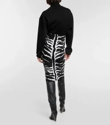 Alaïa Alaïa Zebra-printed high-rise midi skirt | Thumbnail 5