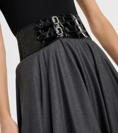 Alaïa Alaïa Belted high-rise virgin wool midi skirt | Thumbnail 2 Alaïa Alaïa Belted high-rise virgin wool midi skirt | Thumbnail 2