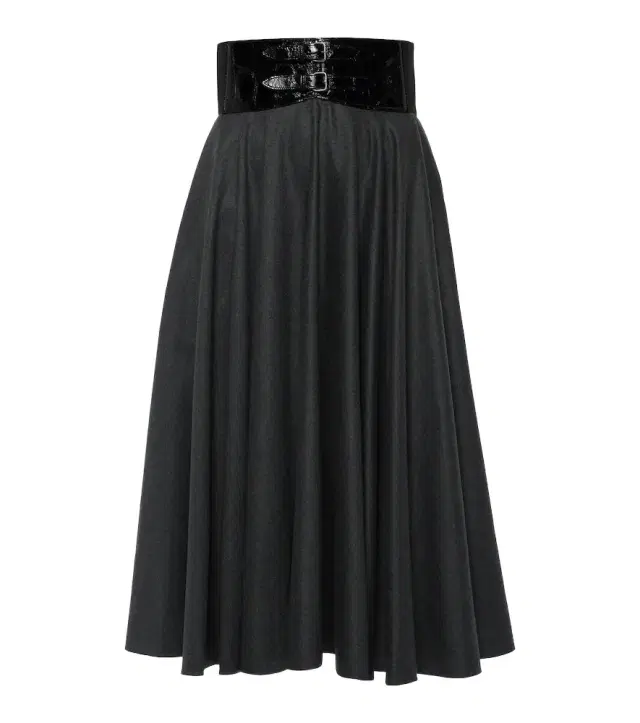 Alaia Alaïa Belted high-rise virgin wool midi skirt
