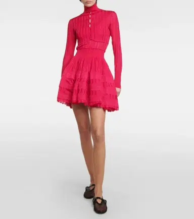 Alaia Alaïa Crinoline cropped mockneck cardigan | Thumbnail 2