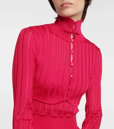 Alaia Alaïa Crinoline cropped mockneck cardigan | Thumbnail 3