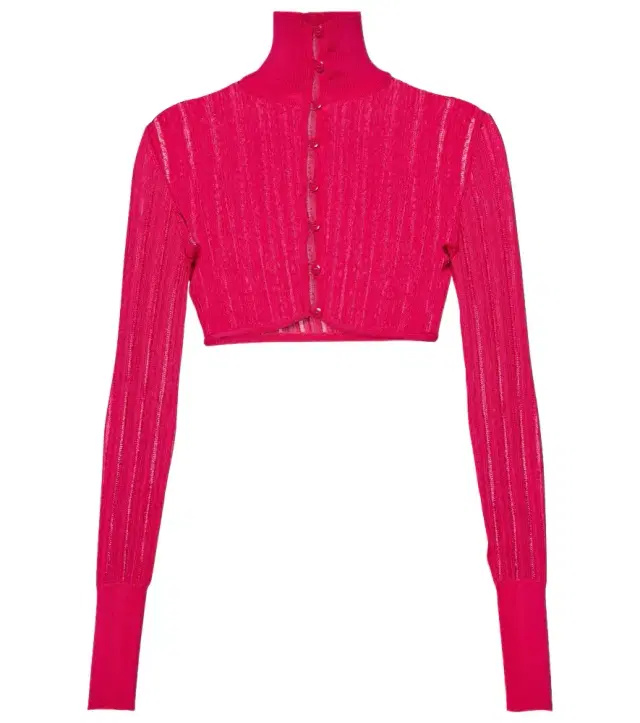 Alaia Alaïa Crinoline cropped mockneck cardigan