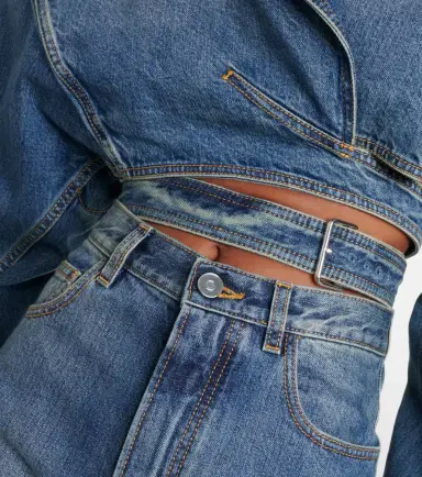 Alaïa Alaïa Cropped denim wrap jacket | Thumbnail 3