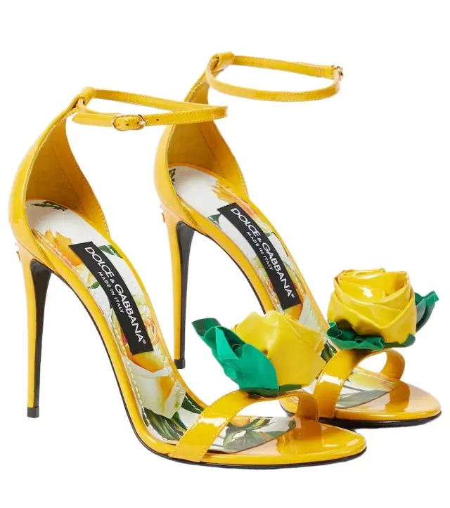 Dolce & Gabbana Keira floral-appliqué patent leather sandals