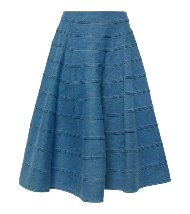 Altuzarra Grace paneled denim midi skirt