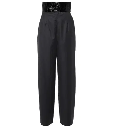 Alaia Alaïa High-rise virgin wool straight pants | Thumbnail 1 Alaia Alaïa High-rise virgin wool straight pants | Thumbnail 1