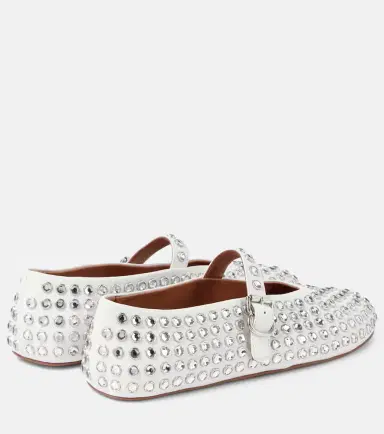 Alaïa Alaïa Crystal-embellished leather ballet flats | Thumbnail 2 Alaïa Alaïa Crystal-embellished leather ballet flats | Thumbnail 2