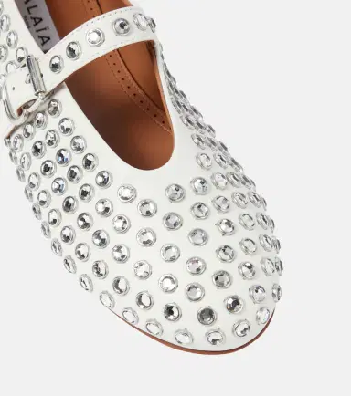 Alaïa Alaïa Crystal-embellished leather ballet flats | Thumbnail 4 Alaïa Alaïa Crystal-embellished leather ballet flats | Thumbnail 4
