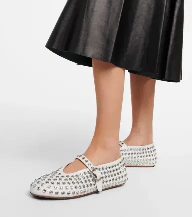 Alaïa Alaïa Crystal-embellished leather ballet flats | Thumbnail 5 Alaïa Alaïa Crystal-embellished leather ballet flats | Thumbnail 5
