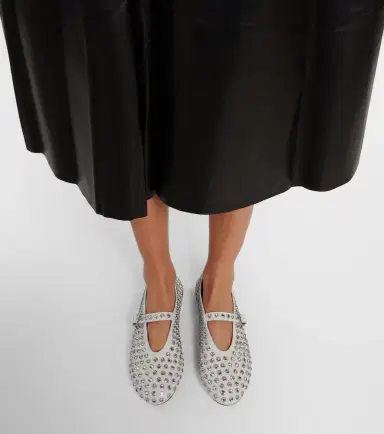 Alaïa Alaïa Crystal-embellished leather ballet flats | Thumbnail 6 Alaïa Alaïa Crystal-embellished leather ballet flats | Thumbnail 6