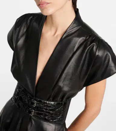 Alaïa Alaïa Belted leather midi dress | Thumbnail 2