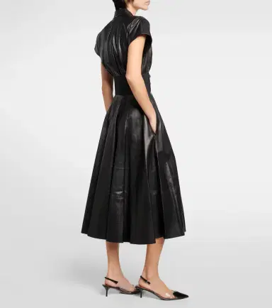 Alaïa Alaïa Belted leather midi dress | Thumbnail 5