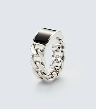 SHAY JEWELRY ID Link 18kt white gold ring with onyx | Thumbnail 2 SHAY JEWELRY ID Link 18kt white gold ring with onyx | Thumbnail 2