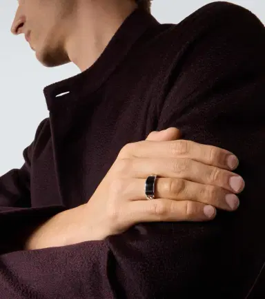 SHAY JEWELRY ID Link 18kt white gold ring with onyx | Thumbnail 3 SHAY JEWELRY ID Link 18kt white gold ring with onyx | Thumbnail 3