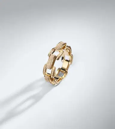 SHAY JEWELRY Deco Link 18kt gold ring with diamonds | Thumbnail 3 SHAY JEWELRY Deco Link 18kt gold ring with diamonds | Thumbnail 3
