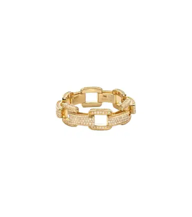 SHAY JEWELRY Deco Link 18kt gold ring with diamonds | Thumbnail 1 SHAY JEWELRY Deco Link 18kt gold ring with diamonds | Thumbnail 1