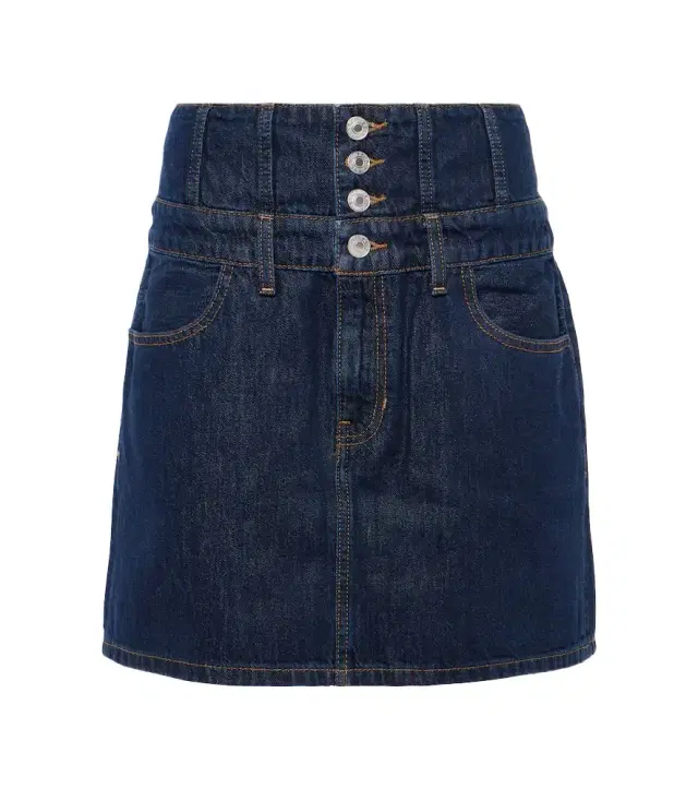 Re/Done Corset denim high-rise miniskirt
