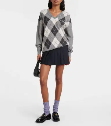 Miu Miu Logo cashmere and wool socks | Thumbnail 4