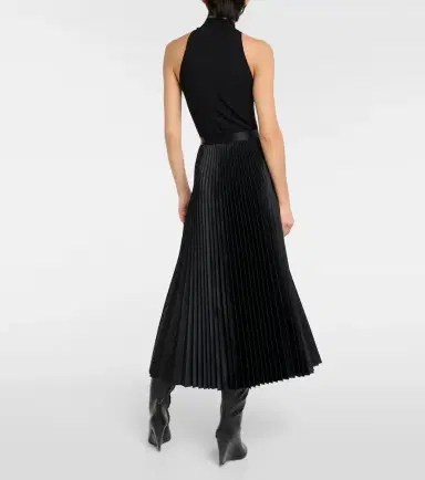 Alaïa Alaïa Pleated croc-effect satin midi skirt | Thumbnail 2