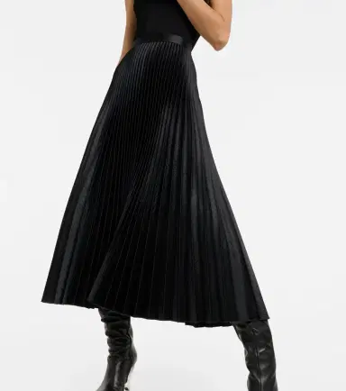 Alaïa Alaïa Pleated croc-effect satin midi skirt | Thumbnail 3
