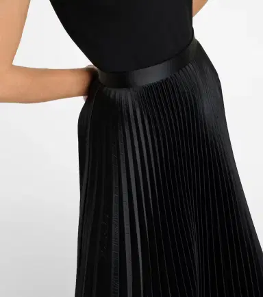 Alaïa Alaïa Pleated croc-effect satin midi skirt | Thumbnail 4